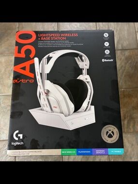 Astr A50 Wireless Gaming Headset with Base Station - White